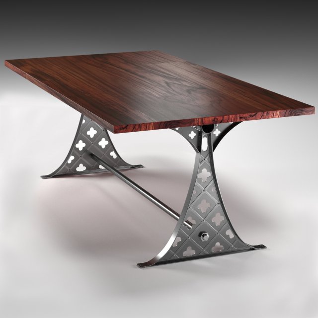 quatre dining table in the industrial style Modelo 3D .c4d .max .obj .3ds .fbx .stl .blend 