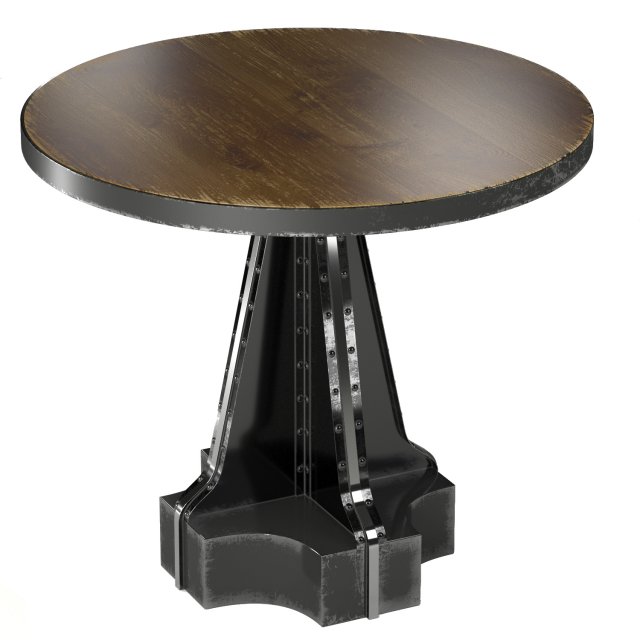 french column table in the industrial style 3D 모델 .c4d .max .obj .3ds .fbx .stl .blend 