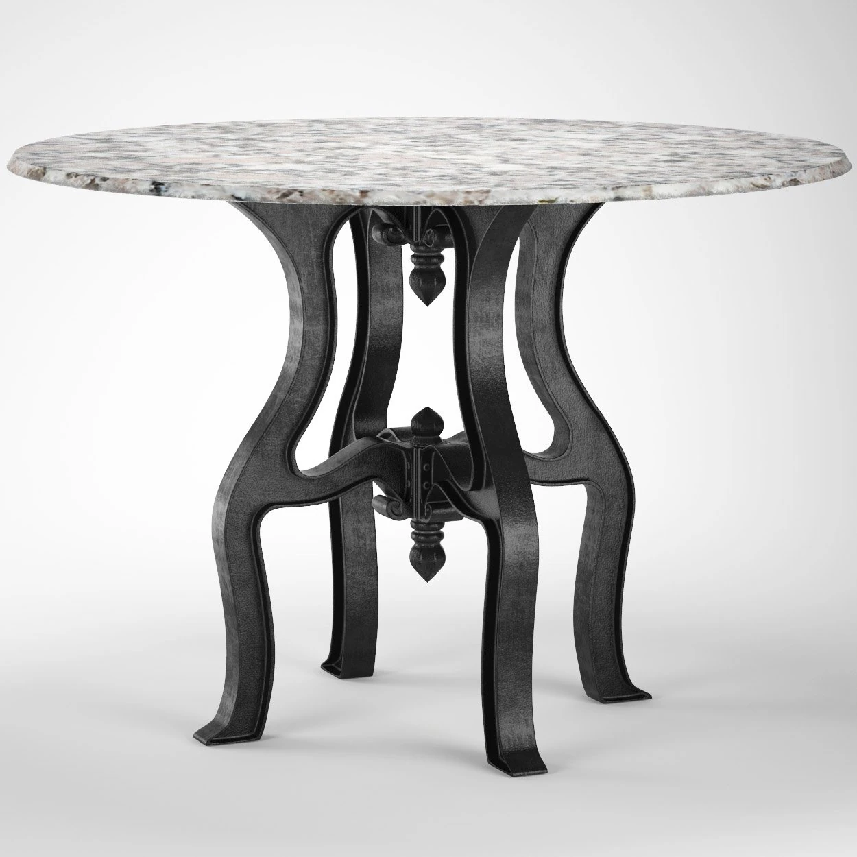 french industrial white marble dining table 3D Model .c4d .max .obj .3ds .fbx .stl .blend 