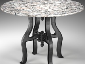 french industrial white marble dining table 3D मॉडल