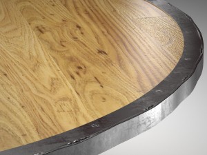 enzo industrial loft pine metal round dining table Model 3D
