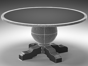 enzo industrial loft pine metal round dining table Model 3D
