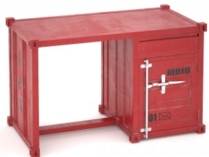 sea container desk 4 colors 3D Model