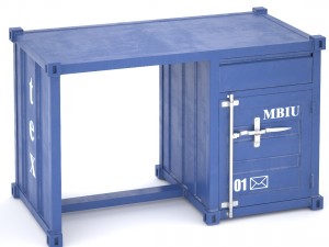 sea container desk 4 colors 3D Model
