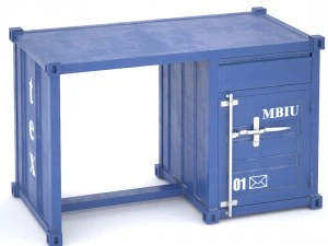 sea container desk 4 colors 3D Model