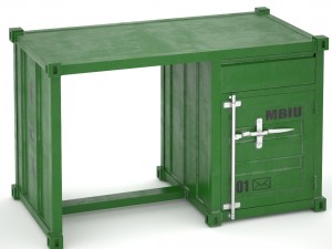sea container desk 4 colors 3D Model