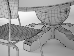enzo industrial loft pine metal oval dining table 3D Model