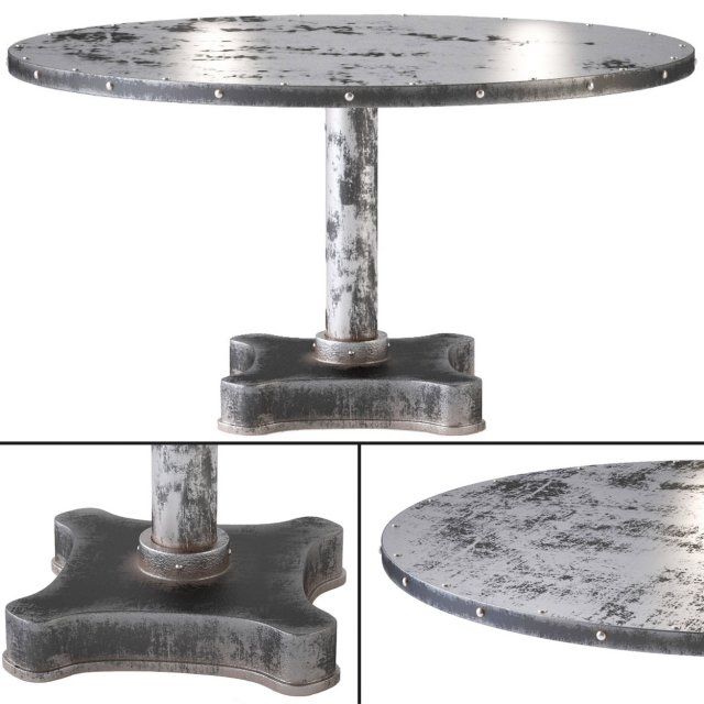 viktor industrial solid metal and cast iron dining 3D Модель .c4d .max .obj .3ds .fbx .stl .blend 