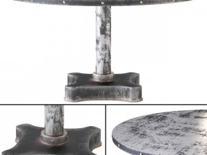 viktor industrial solid metal and cast iron dining 3D Model
