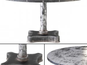 viktor tavolo da pranzo industriale in metallo solido e ghisa Modello 3D