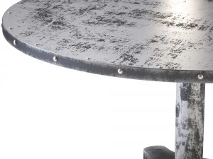 viktor industrial solid metal and cast iron dining 3D Model