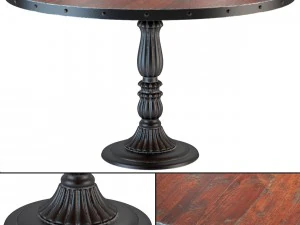 Franz&ouml;sischer Soda-Brunnen-K&uuml;chentisch aus Distressed-Holz 3D Modell