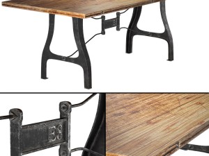 nuevo v4 a-leg small dining table with reclaimed w 3D Model