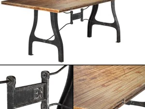 nuevo v4 a-leg small dining table with reclaimed w 3D Model