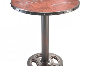 moes home wheel round dining table in orange Model 3D