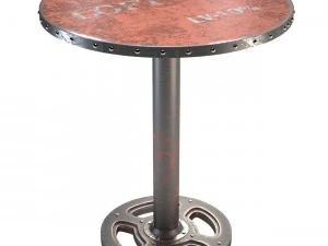 moes home wheel round dining table in orange 3D Model