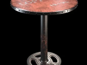 moes home wheel round dining table in orange 3D Model
