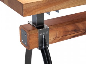 butcher block post and beam island table Modèle 3D