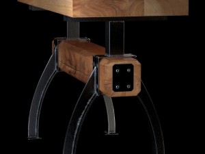 butcher block post and beam island table Modèle 3D
