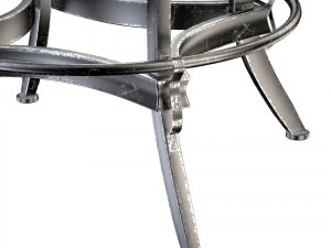 dempsey swivel iron bar stool brown leather 3D Model