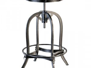 dempsey swivel iron bar stool brown leather 3D Model