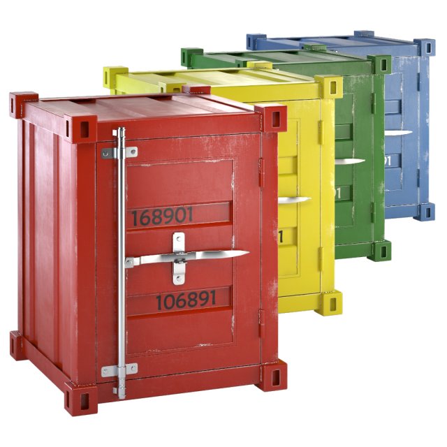 sea container cabinet 4 colors 3D 모델 .c4d .max .obj .3ds .fbx .stl .blend 