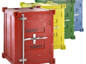 sea container cabinet 4 colors 3D Model