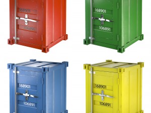 sea container cabinet 4 colors 3D 모델