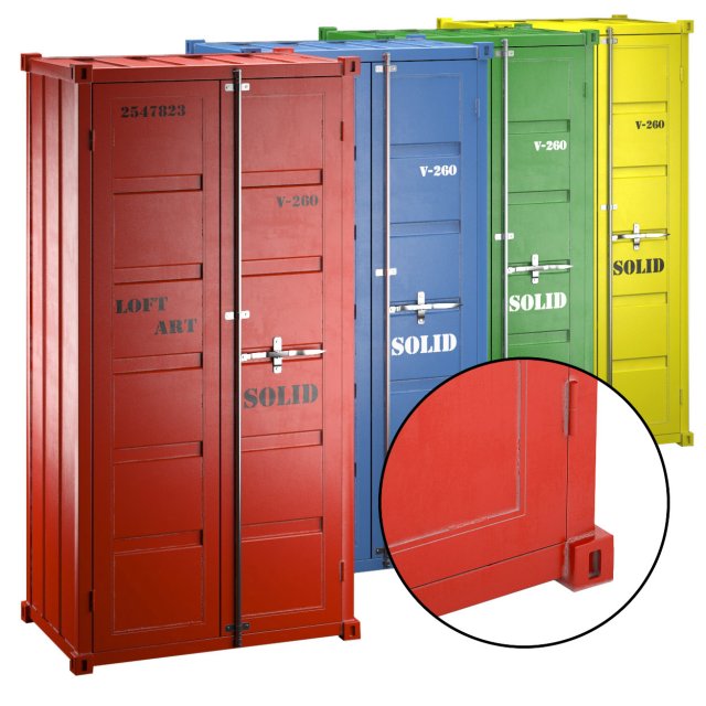 sea container wardrobe 4 colors 3D Model .c4d .max .obj .3ds .fbx .stl .blend