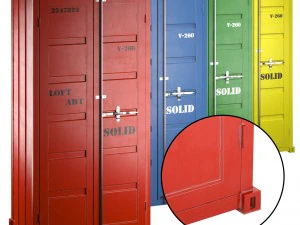 sea container wardrobe 4 colors 3D Model