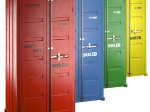 sea container wardrobe 4 colors 3D Model