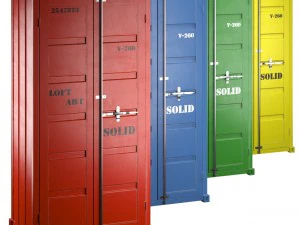 sea container wardrobe 4 colors 3D Model