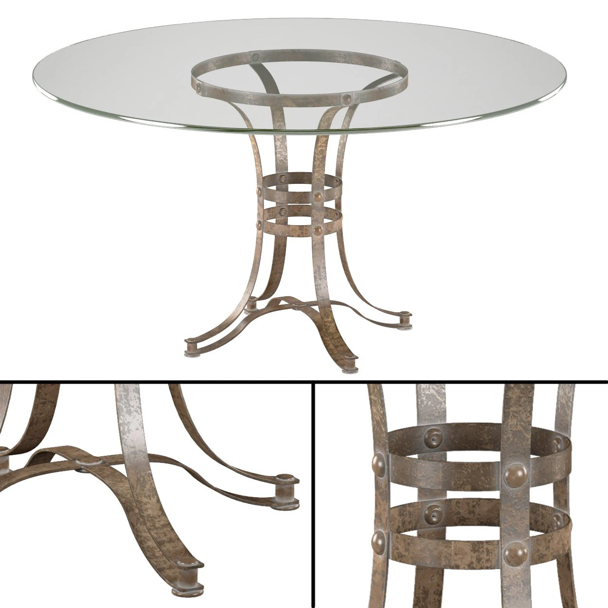 tempe round metal dining table 3D Model .c4d .max .obj .3ds .fbx .stl .blend