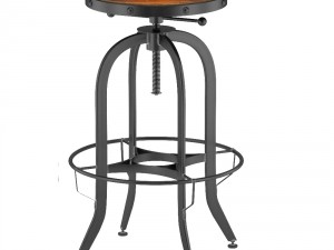 industrial vintage bar stool black Modèle 3D