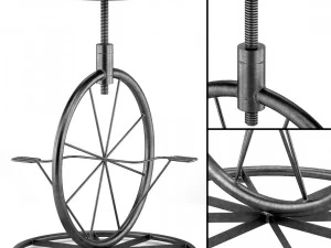 Regulowany stołek barowy Charles z kołami rowerowymi Model 3D
