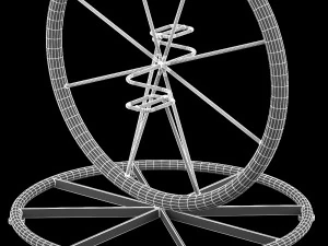 charles bicycle wheel adjustable bar stool 3D Model