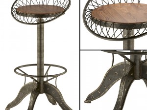the aero industrial design steel bar stool 3Dモデル