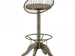 the aero industrial design steel bar stool 3D Модель