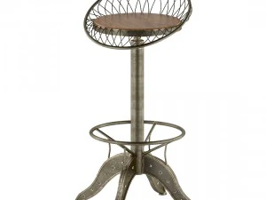 the aero industrial design steel bar stool 3D Model