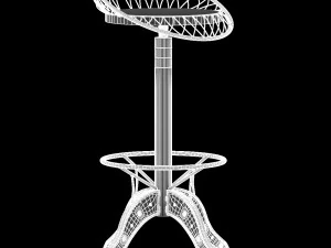 the aero industrial design steel bar stool 3D Model
