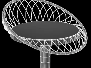 the aero industrial design steel bar stool 3D Model
