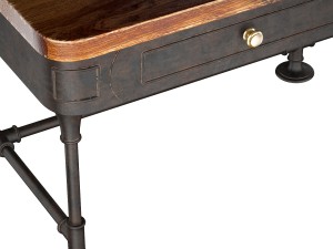 the post rustic iron 2-drawer mango wood coffee ta Modelo 3D