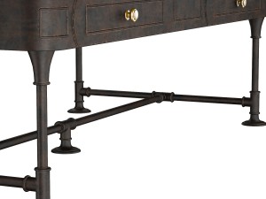 the post rustic iron 2-drawer mango wood coffee ta Modelo 3D