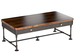 the post rustic iron 2-drawer mango wood coffee ta Modelo 3D