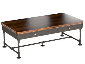 the post rustic iron 2-drawer mango wood coffee ta 3D Model