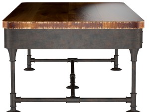 the post rustic iron 2-drawer mango wood coffee ta Modelo 3D