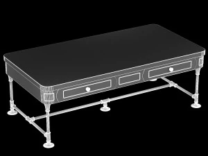the post rustic iron 2-drawer mango wood coffee ta 3D Model