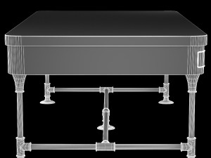 the post rustic iron 2-drawer mango wood coffee ta Modelo 3D