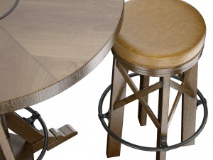 huntingdon collection table and bar stool 3D Модель