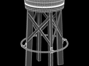 huntingdon collection table and bar stool 3D Модель